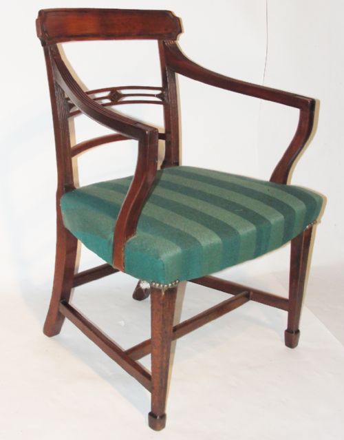Georgian Mahogany Elbow Chair. Circa 1795
