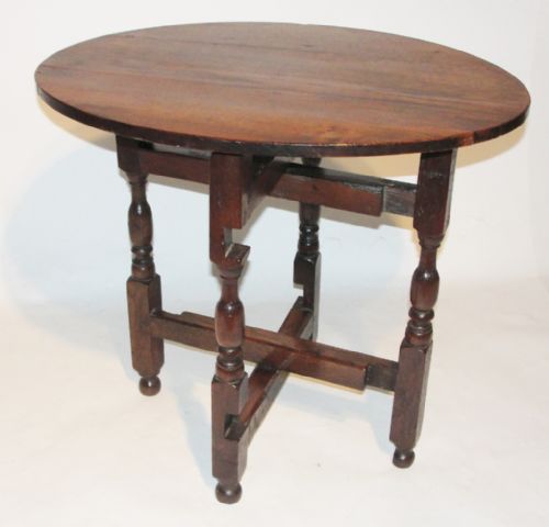 Early Oak Folding Coaching Table. Circa 1720