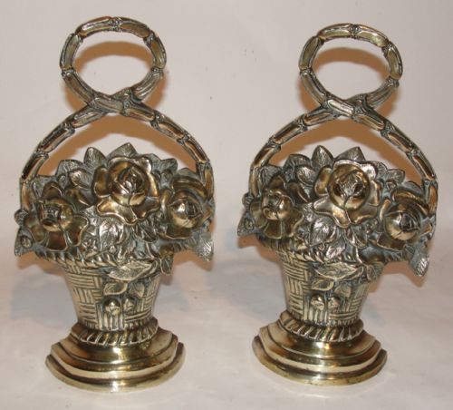 Pair Victorian Brass Door Stops. Circa 1860