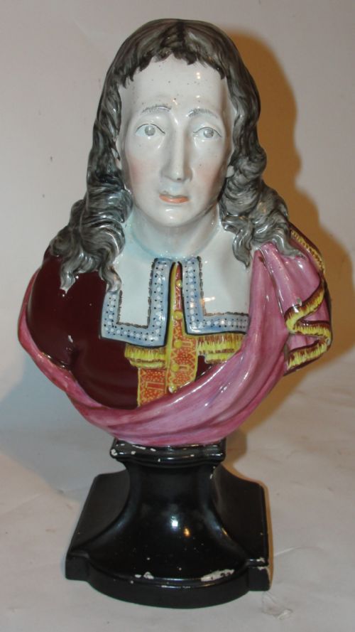 18th. Century Lead Glazed Pottery Bust. Circa 1785