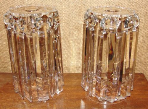 Pair Early Victorian Glass Lustres. Circa 1845