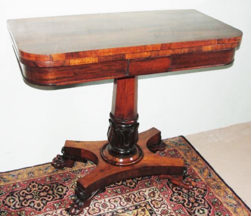 Regency Rosewood Card Table. Circa 1830