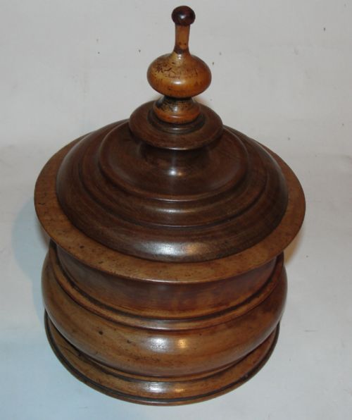 Georgian Turned Mahogany Tobacco Box. Circa 1820