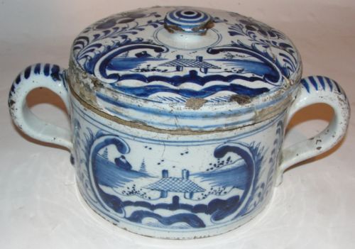 Early 18th. Century Lambeth Delft Posset Pot. Circa 1710