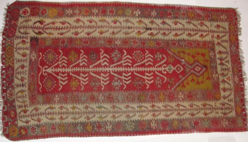 Turkish Anatolian Kelim Prayer Rug. Circa 1910
