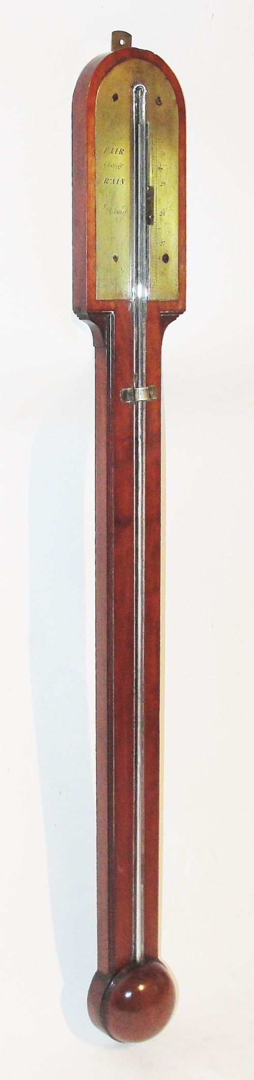 Early Victorian Scottish Mahogany Stick Barometer by Adie of Edinburgh. Circa 1845
