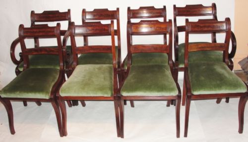 6 & 2 Regency Mahogany Dining Chairs. Circa 1815
