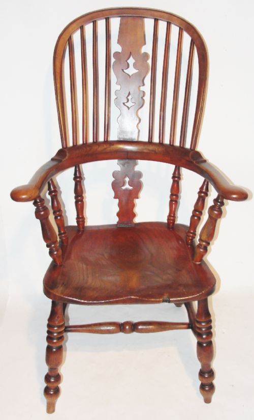 Victorian Elm Yorkshire Windsor Elbow Chair Circa 1850