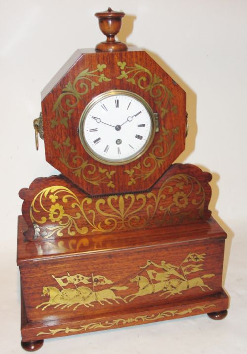 Regency Rosewood Mantle Clock. Circa 1820