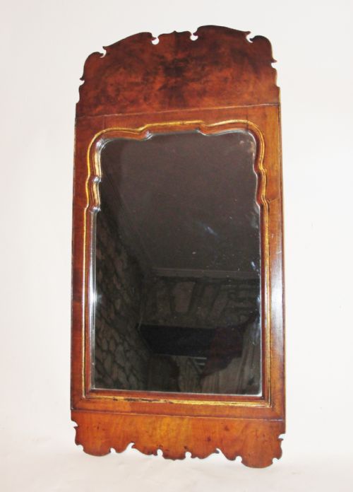 Georgian Walnut Wall Mirror. Circa 1740