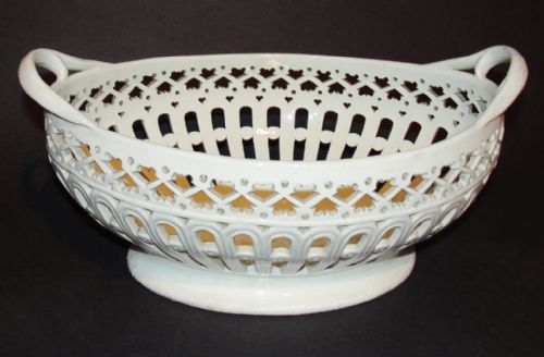 Georgian Leeds Pottery Chestnut Basket. Circa 1795