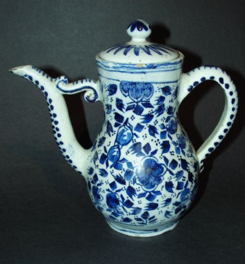 Dutch Delftware Lidded Jug. Circa 1740