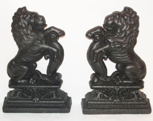 Pair Victorian Cast Iron Door Stops. Circa 1860