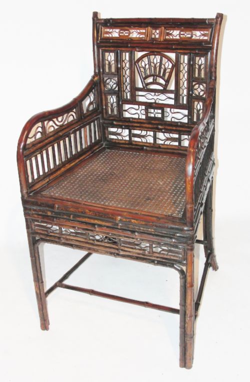 Regency Bamboo Elbow Chair Circa 1815