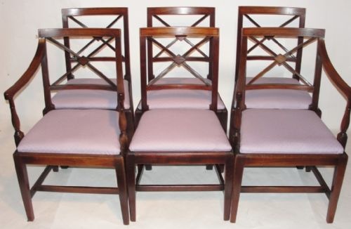 Set 6 Georgian Mahogany Dining Chairs. Circa 1800