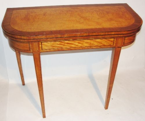 Sheraton Satinwood Card Table. Circa 1795