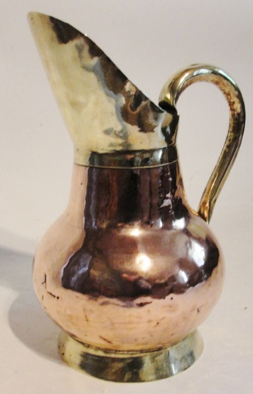 Large Victorian Copper and Brass Jug. Circa 1870