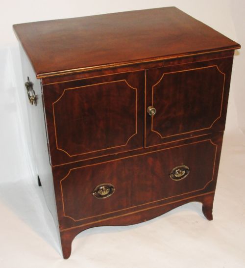 Scottish Sheraton Mahogany Bedside Cabinet. Circa 1800