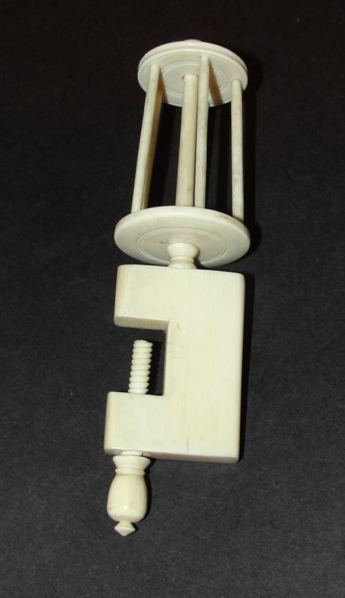 Victorian Bone Clamp Silk Bobbin. Circa 1870
