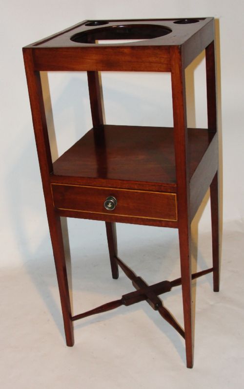 Georgian Mahogany Square Washstand. Circa 1800