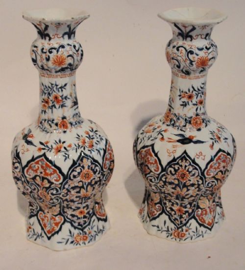 Pair Large Dutch Deft Vases. Circa 1830
