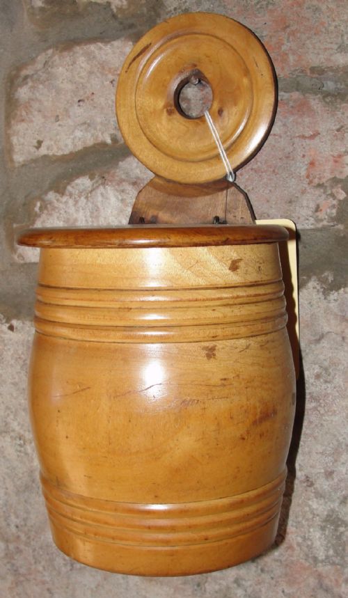 Victorian Scottish Barrel Shaped Salt Box. Circa 1860