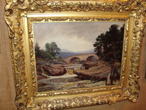 Oil. Falls of Dochart by A.brownlie Docharty. Circa 1910