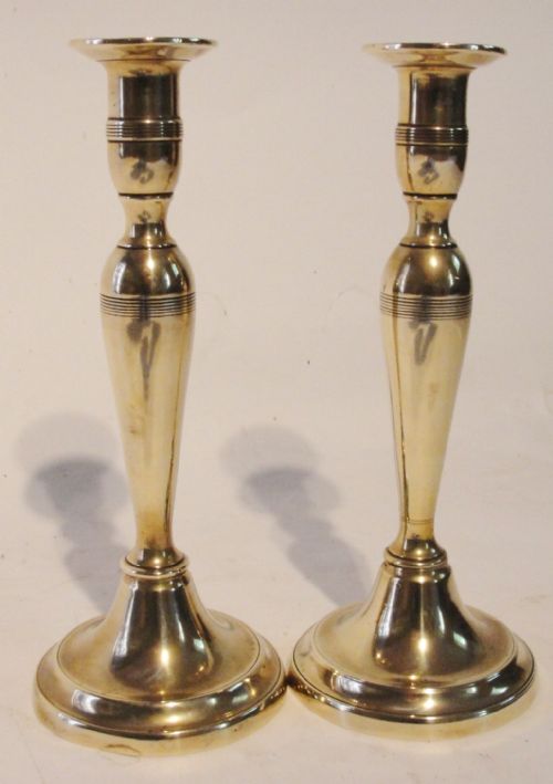 Pair Georian Brass Candlesticks. Circa 1790