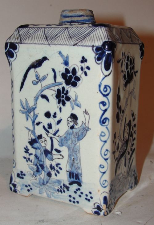 Dutch Delft Tea Caddy. Circa 1780