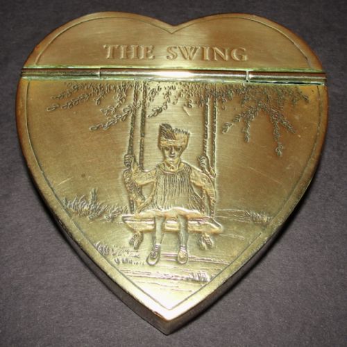 Georgian Engraved Brass Patch Box. Circa 1830
