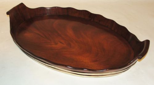 Georgian Mahogany Brass Bound Oval Tray. Circa 1780