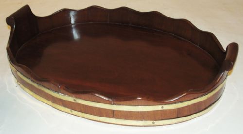 Georgian Mahogany Oval Tray. Circa 1780