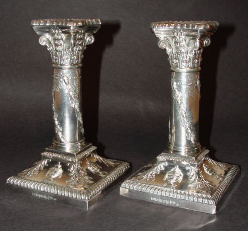 Pair Edwardian Silver Plated Candlesticks. Circa 1910