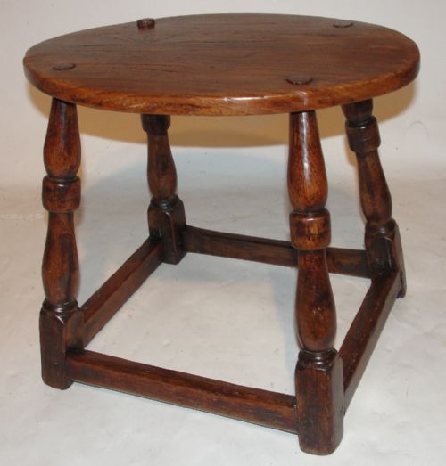 Georgian Oak Stool . Circa 1760