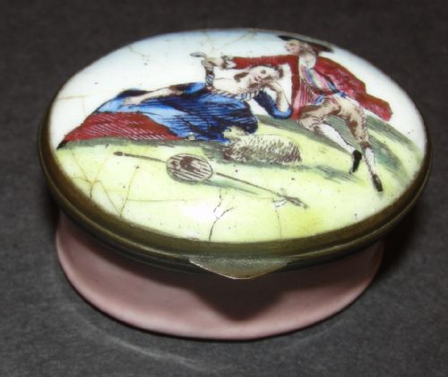 Georgian Battersea Enamel Patch Box. Circa 1775