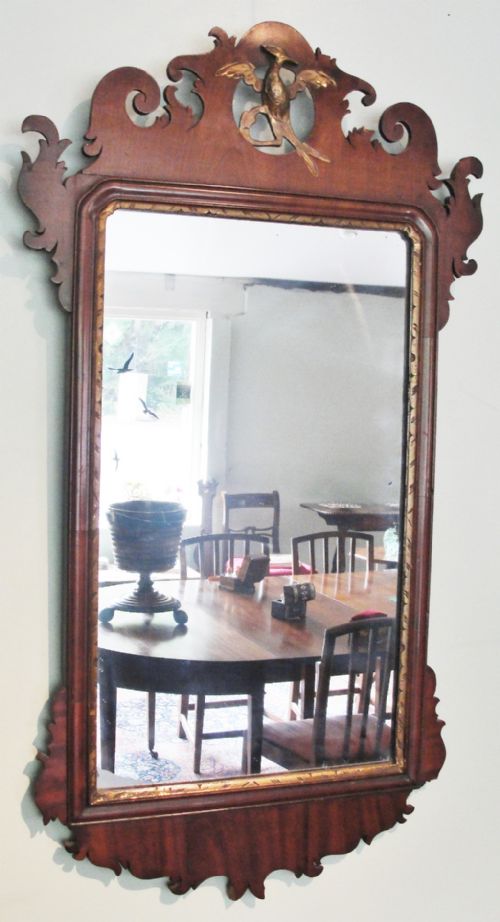 Georgian Mahogany Fretted Vauxhall Mirror. Circa 1775