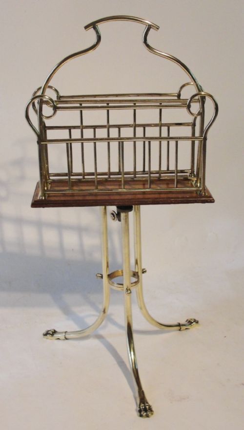Late Victorian Brass Magazine Stand. Circa 1890