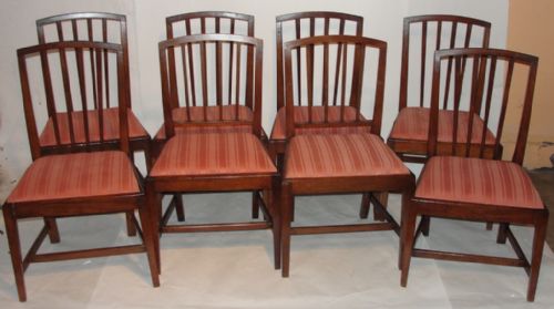 Set 8 Georgian Mahogany Dining Chairs. Circa 1800