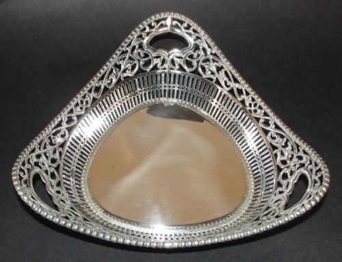 Edwardian Hanau 800 Silver Trefoil Basket.