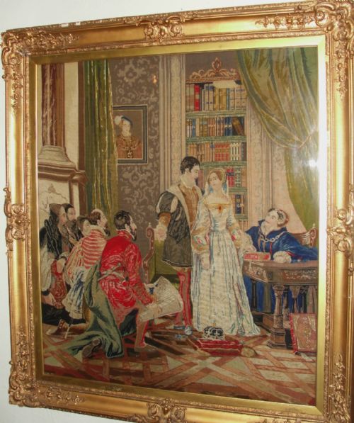 Scottish Victorian Petit Point Large Tapestry Picture. Circa 1860