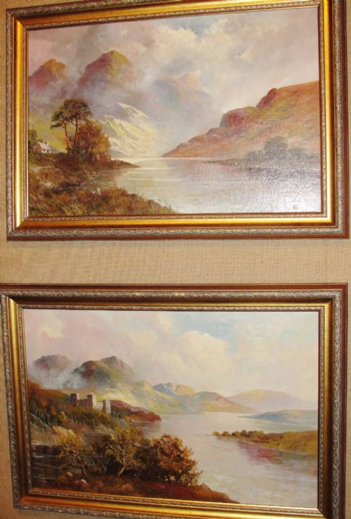 Pair Oils Loch Tarbert & Loch Maree by F.e.jamieson Circa 1920