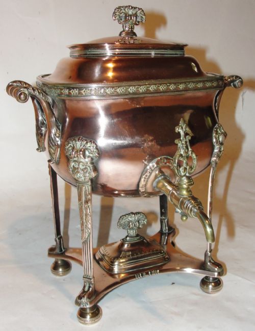 Regency Copper and Brass Samovar. Circa 1820