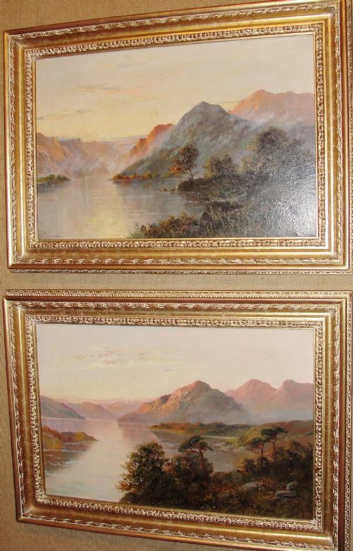 Pair Oils Loch Lomond and Loch Goil by F.e.jamieson. Circa  1920