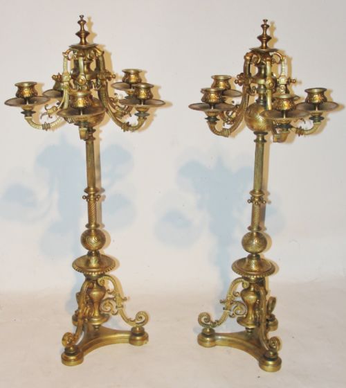 Pair Victorian Ormulu Candelabra. Circa 1880