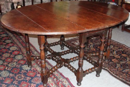 Early Oak Double Gated Gateleg Dining Table. Circa 1700