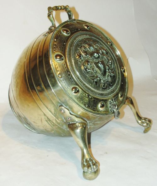 Dutch 19th, Century Brass Coal Barrel. Circa 1850