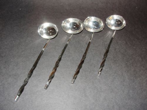 Set 4 Georgian Silver Toddy Ladles. 1801