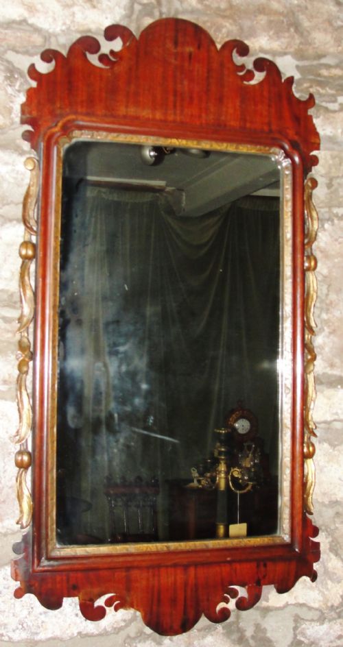 Georgian Mahogany Framed Fret Mirror. Circa 1770