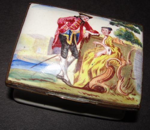 Georgian Battersea Enamel Patch Box. Circa 1780