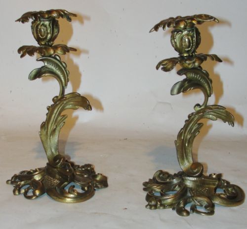 Pair Victorian Ormolu Candlesticks. Circa 1860